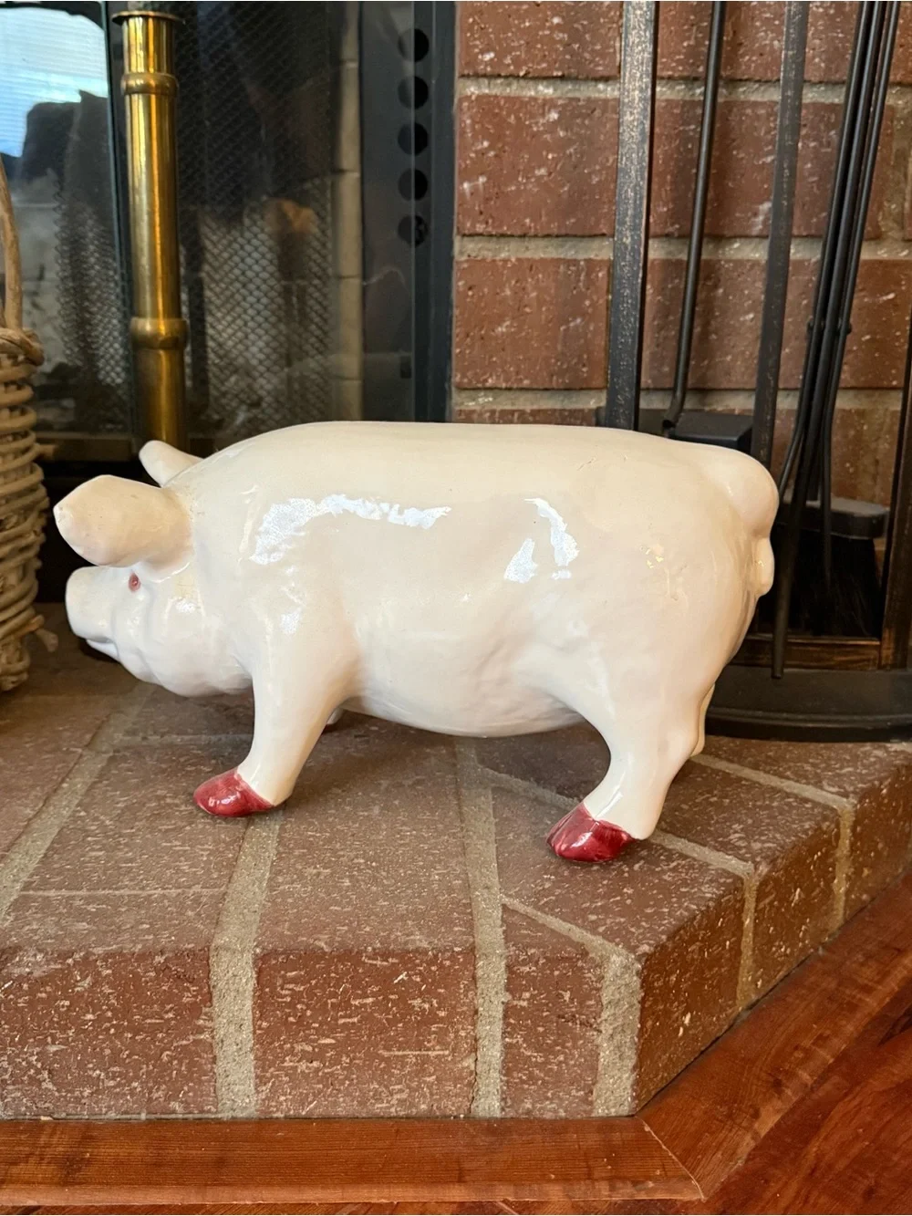 Vintage Sigma Tastesetter White Ceramic Pig Figurine - French Style